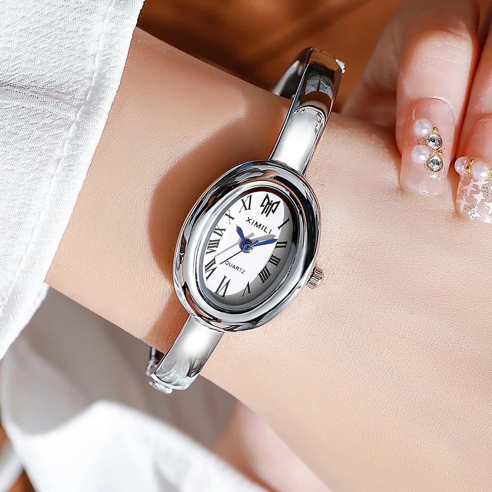 Orologio al quarzo da donna di marca di lusso Orologio da polso da donna in acciaio dorato moda Orologio da ragazza Relogio Feminino Regali Dropshipping