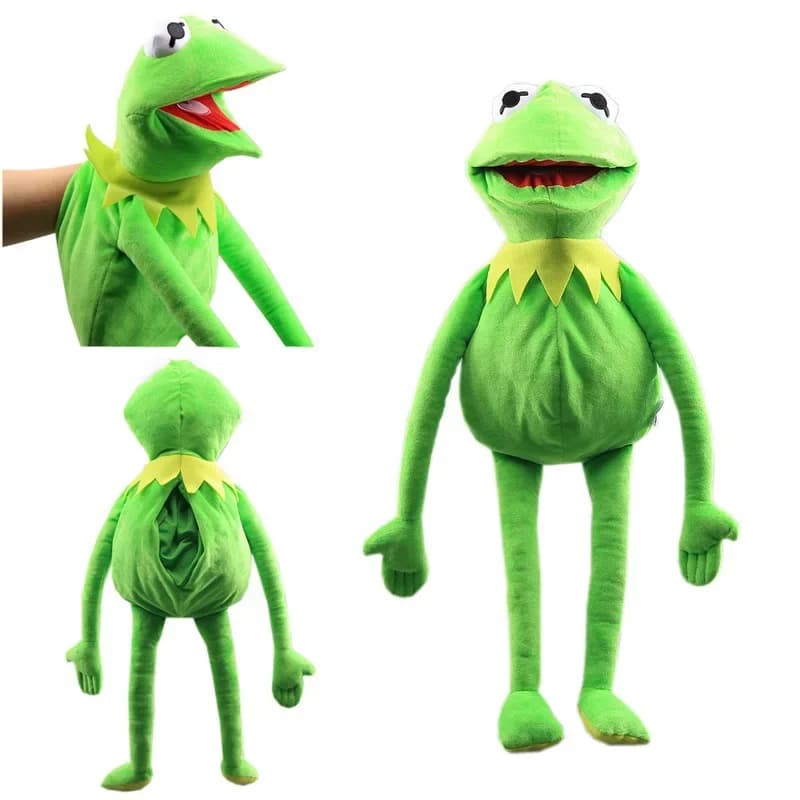 Burattino a mano a forma di rana, morbido peluche, simpatico animale, accessorio per cosplay, bambola di peluche, regalo per bambini, oggetto di scena per spettacoli teatrali