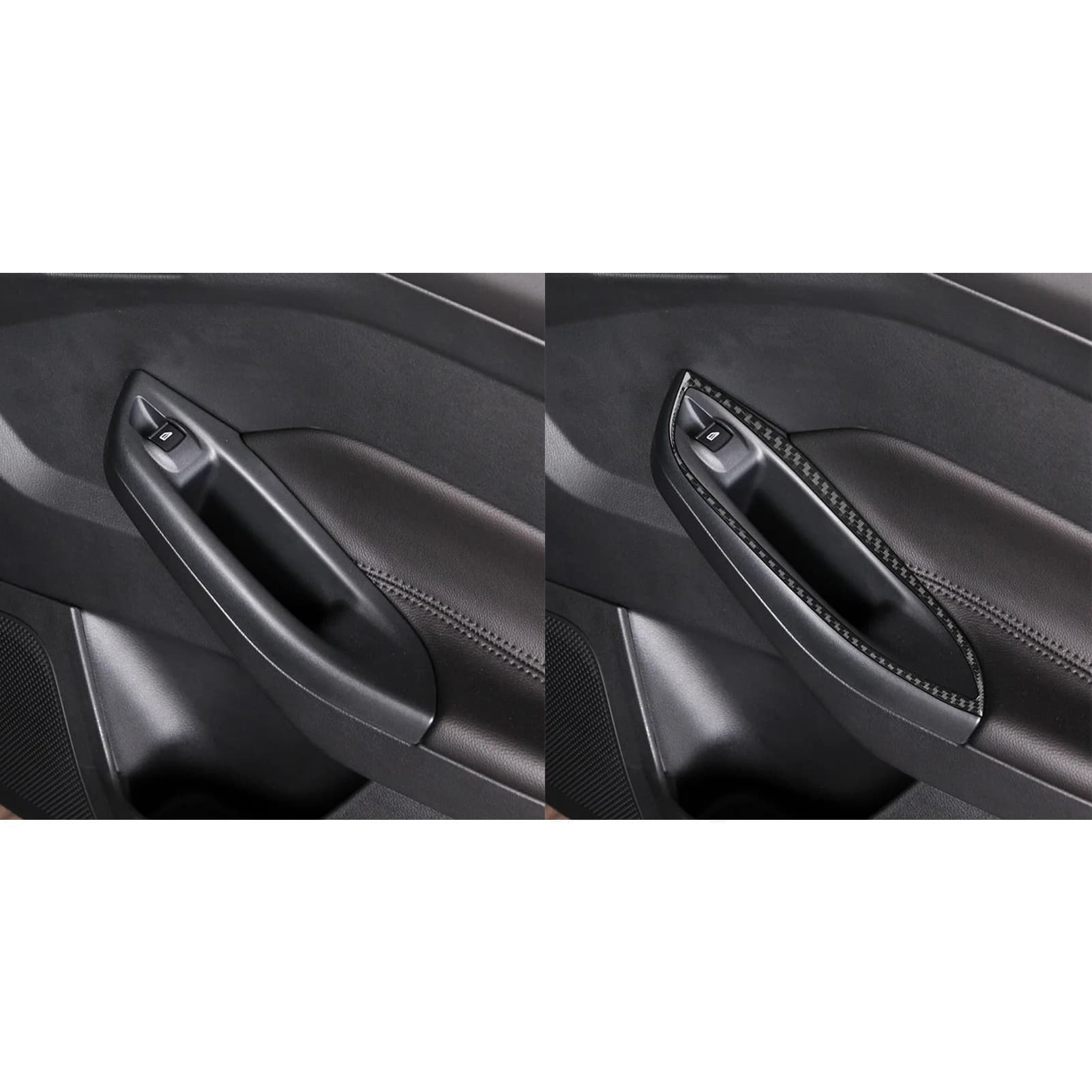 Per Ford Focus MK3 2012-2018 In Fibra di Carbonio Porta Posteriore Finestra Interruttore di Sollevamento Telaio Pannello di Rivestimento di Copertura Accessori Per Interni Auto adesivo