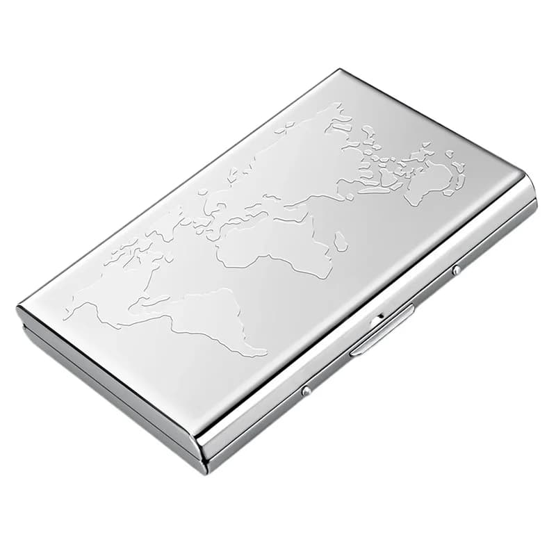 Scatola per carte in metallo antissmagnetizzazione sottile, borsa per carte Spazzola antifurto NFC per uomini e donne, copertina per carte bancarie