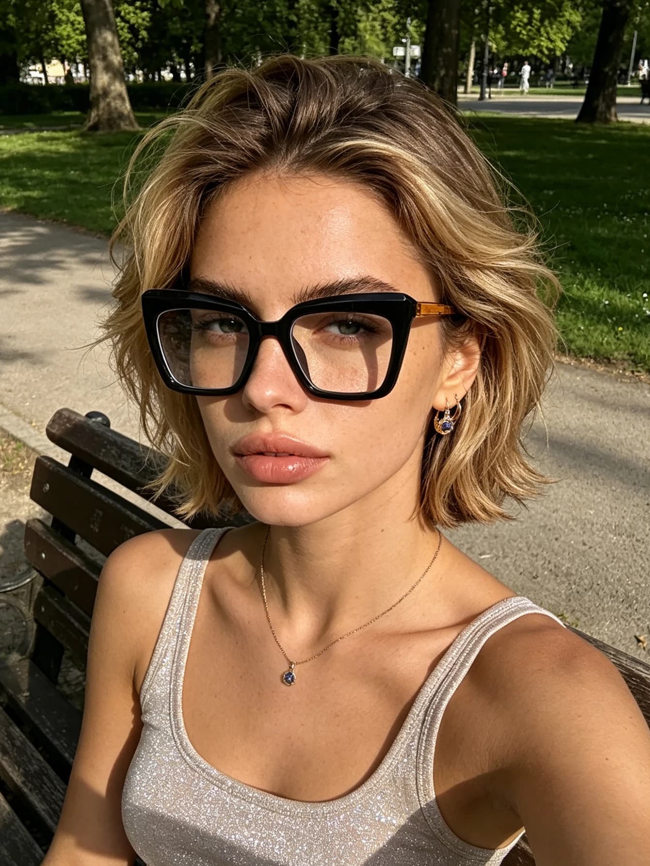 1pc niche design contrast color framed glasses, break the rules, and create a personal style that does not hit the style