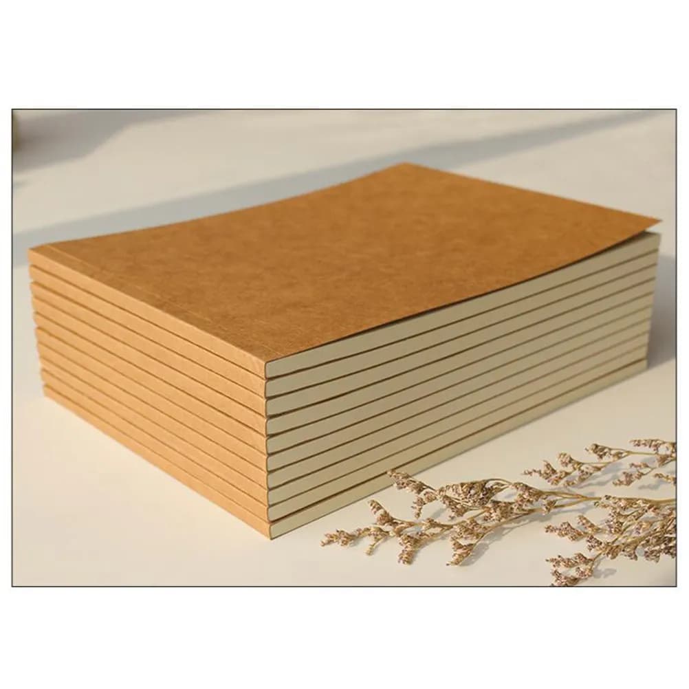 Kraft Paper Notebook Blank Inner Pages Retro Style Journal Sketchbook Diary Notepad Writing Pad Daily Planner School