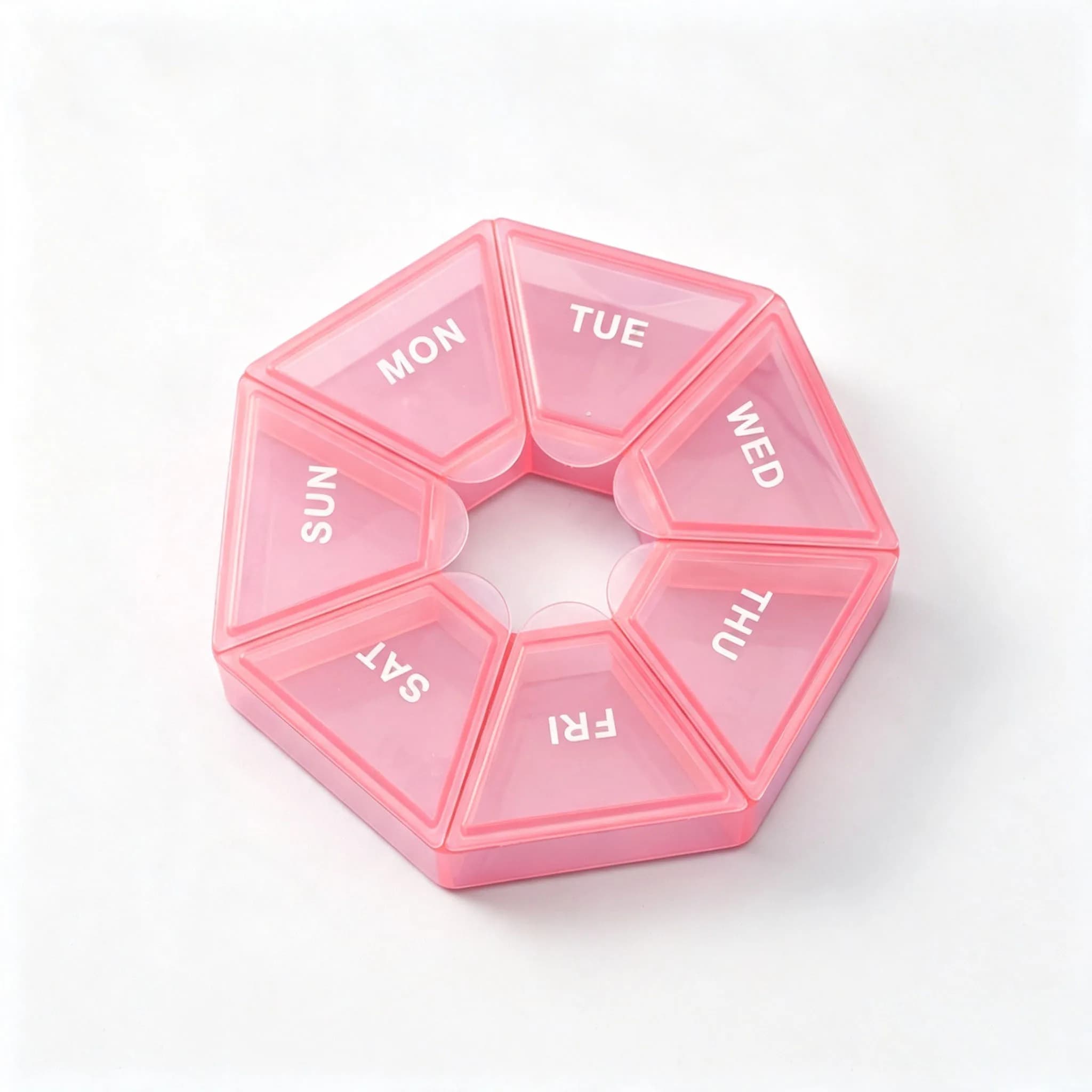7 Day Transparent Pill Organizer Mini Portable Dustproof Pill Case, Compact Leak-Proof Medicine Storage Box for Capsules Vitamins Pills, Travel Daily Use for Adults Elderly, Weekly Medication Dispenser Supplement Container
