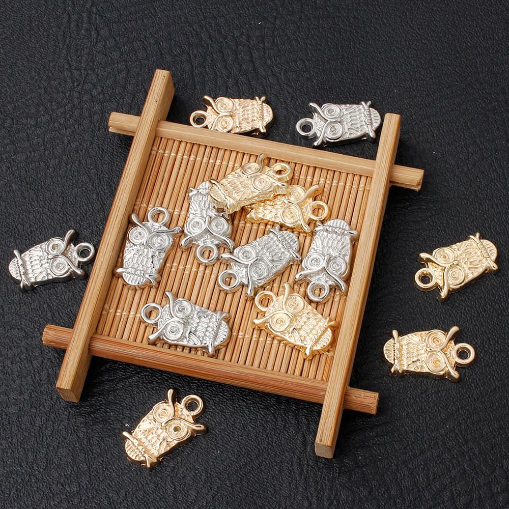 50Pcs 15x23mm Handmade Plastic CCB Pendant Acrylic Animal Owl Pendant For Necklace Earring Bracelet Accessory DIY Jewelry Making