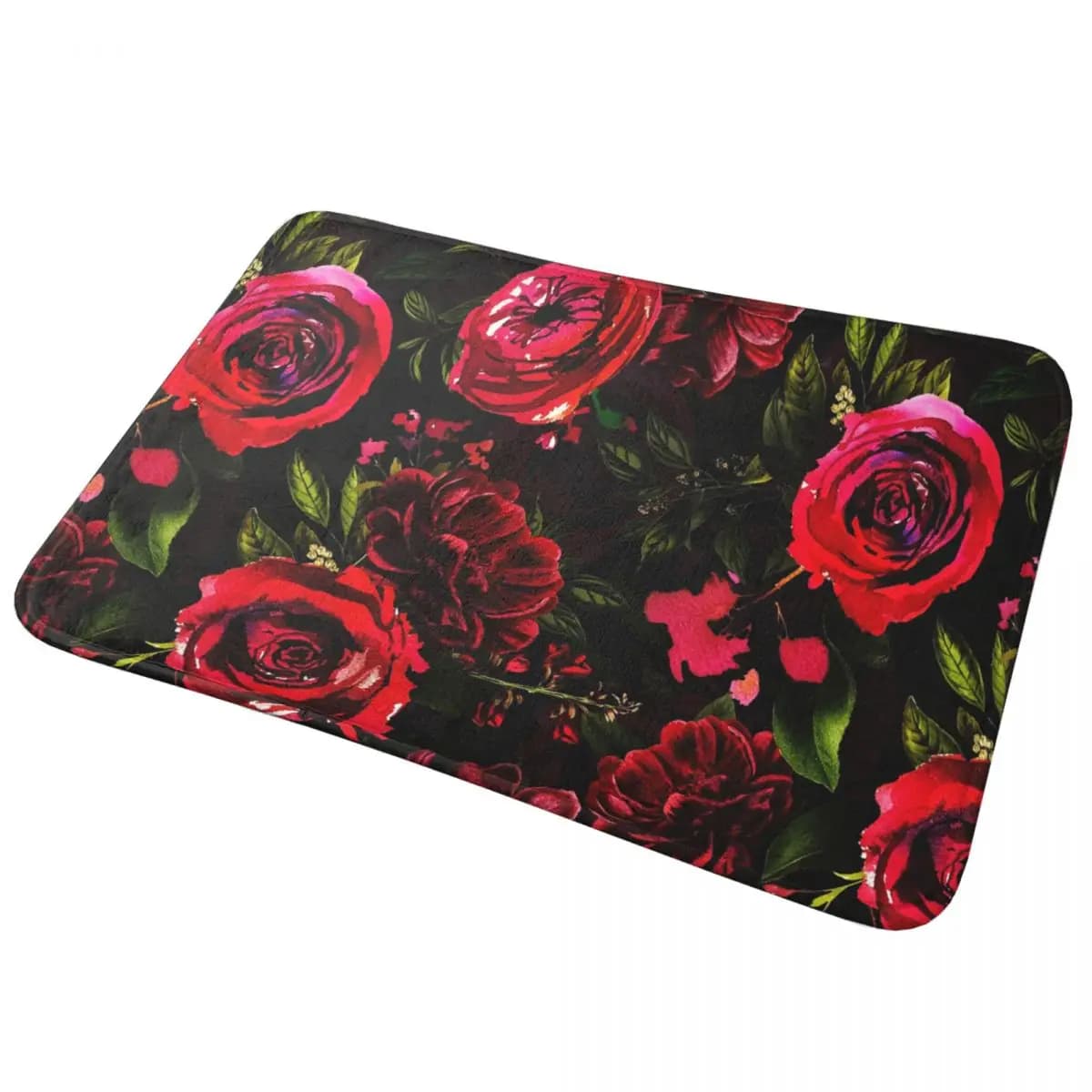 Hand-drawn watercolor pink non-slip peat pad Cushion Mat Kitchen inlet Carpet