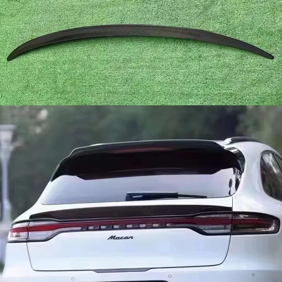 For Porsche Macan 2018+ Carbon Fiber Spoiler Rear Roof Trunk Spoiler Boot Middle Wing Car Styling body kit