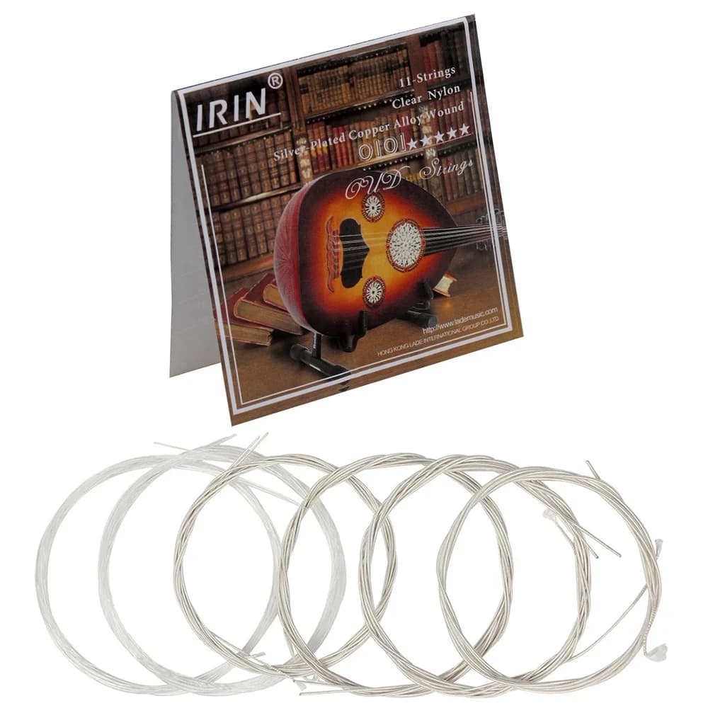 Corde di Oud bianche stringa di luce in Nylon trasparente accessori per corde avvolte in lega di rame placcato argento