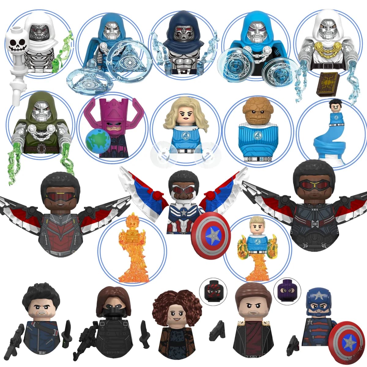 Box Blind Mini Building Blocks WM6117 Figure Big Goblin Spiderman Iron Man Venom Captain Hawk Deadpool Wardrobe Christmas Gift Toy