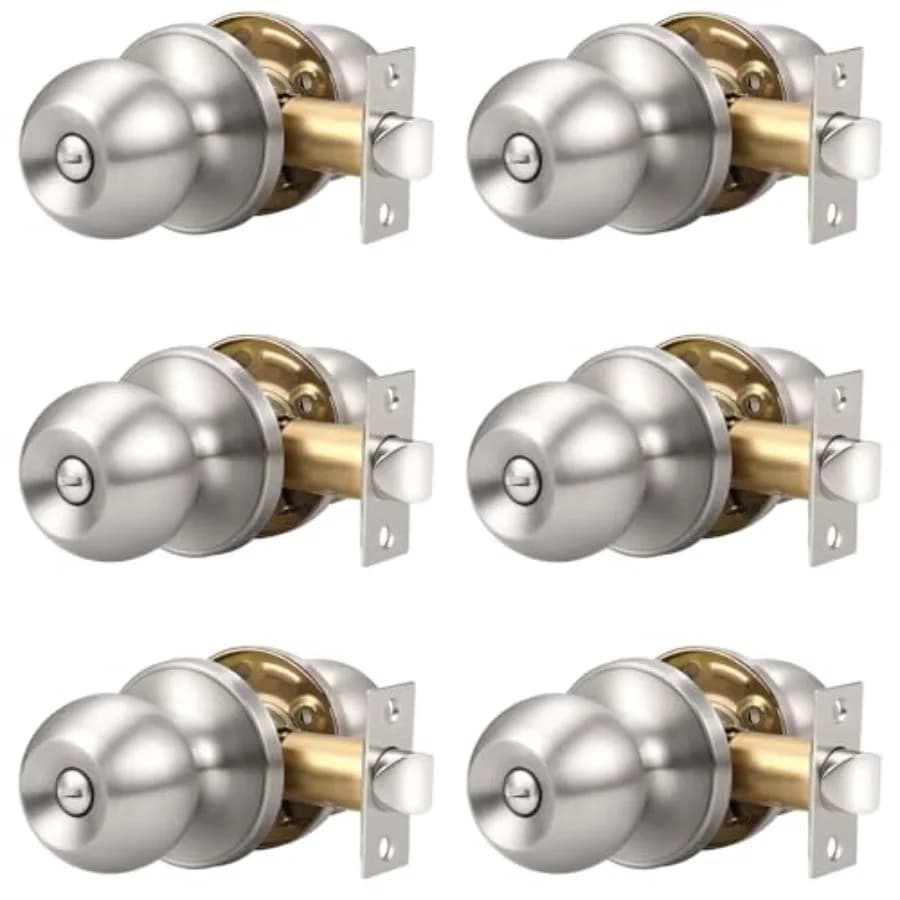 Maniglie per Porte da Interno a Sfera, Set Maniglie per Porte con Funzione Privacy per Camera da Letto/Bagno
