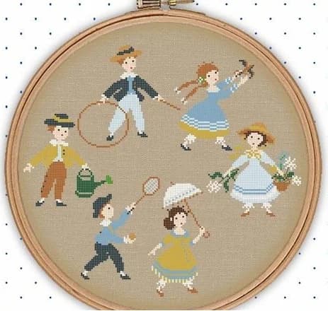 Cross Stitch set Cross Stitch Kits, Embroidery Sets, Knitting Needles Embroidery,Complete Kit,-Six children 39-37