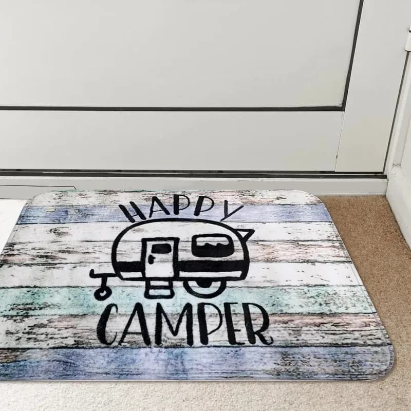 Happy Camper Zerbino antiscivolo Tappetino da bagno Tappeto da ingresso per porta d'ingresso Cucina Pavimento Vasca da bagno Camera da letto Decorazione della casa Tappeto