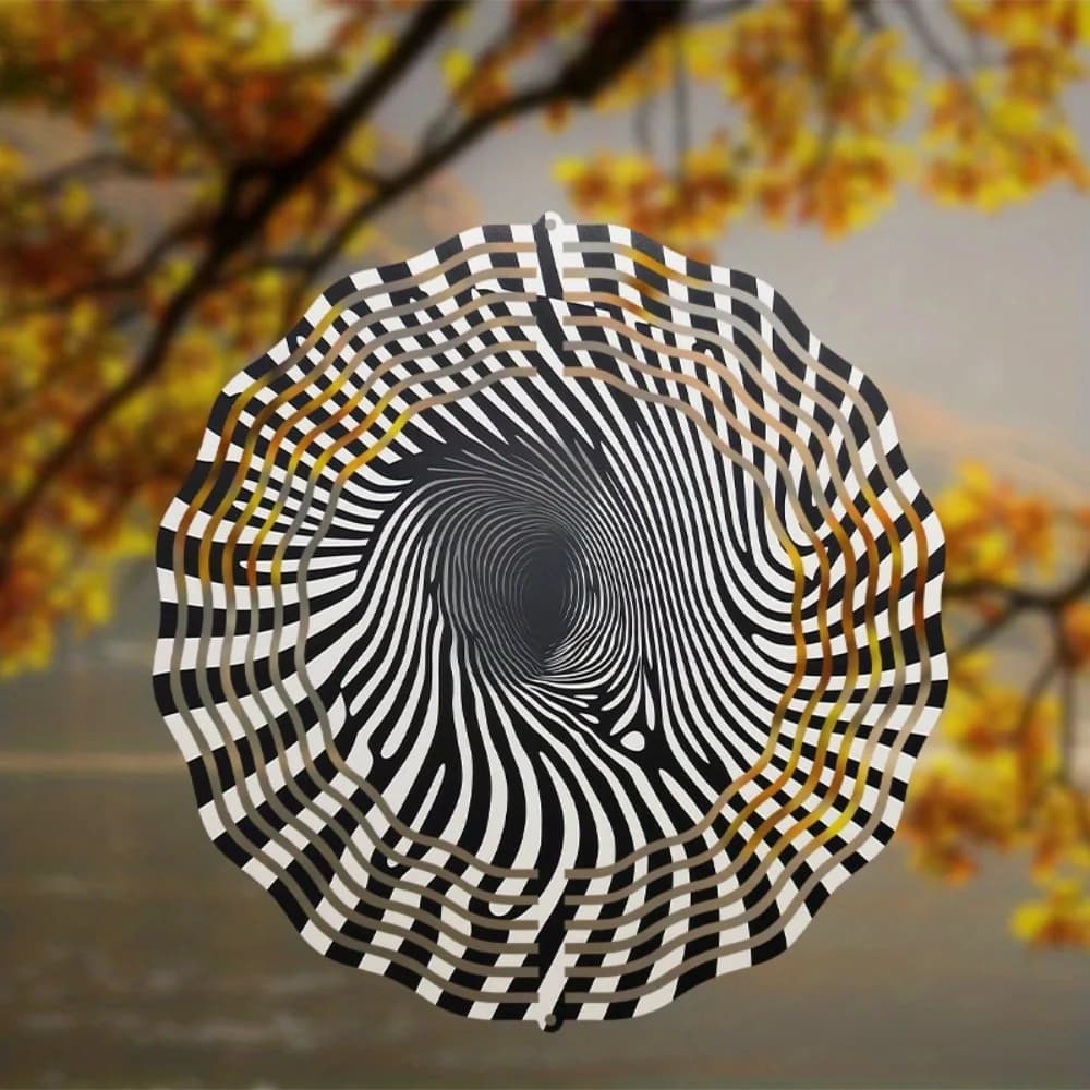Vortex Optical Illusion Wind Chimes Metal Garden Decor Outdoor Hanging Ornament Home Patio Art