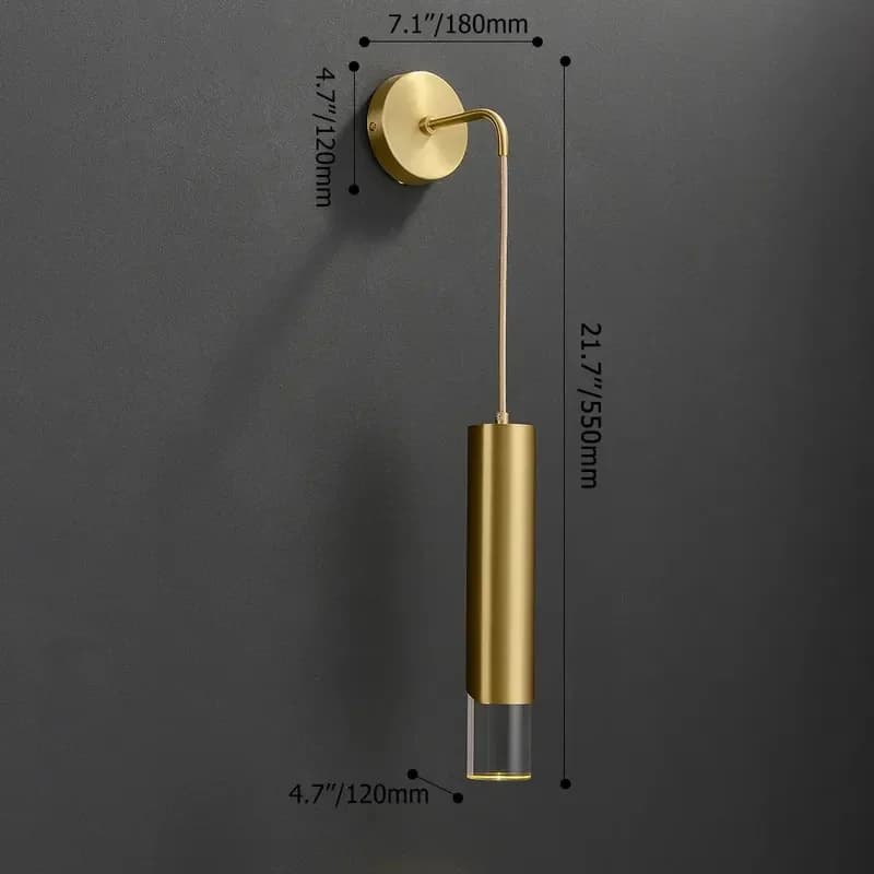 Zeal Lighting Modern Brass Sconce Wall Lamp Long Strip LED Indoor Use New Design Bedside Living Room UL Certified Marble Acrylic