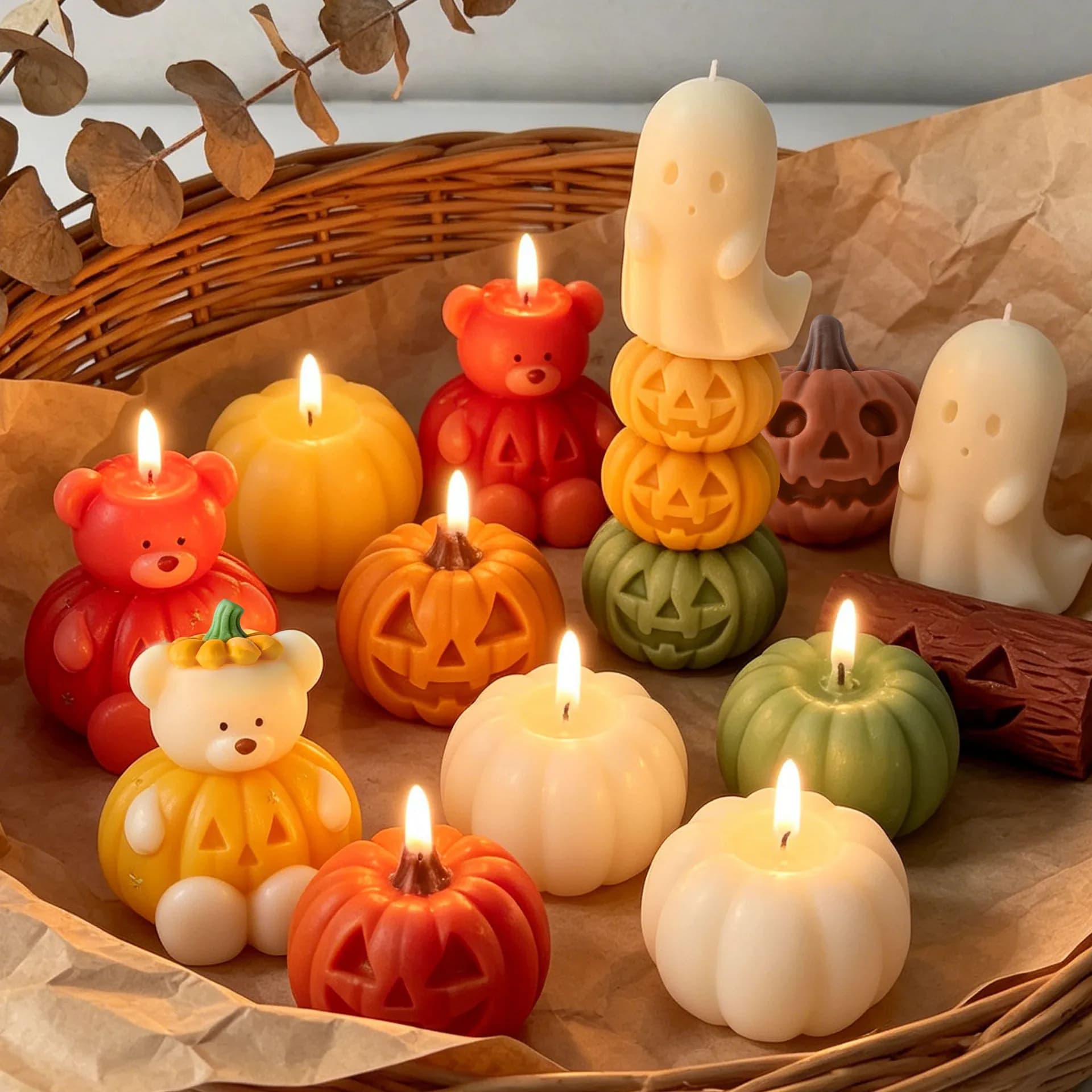 Halloween Pumpkin Ghost Silicone Mold DIY Devil Pumpkin Aroma Candle Mould Halloween Plaster Casting Epoxy Resin Crafts Molds