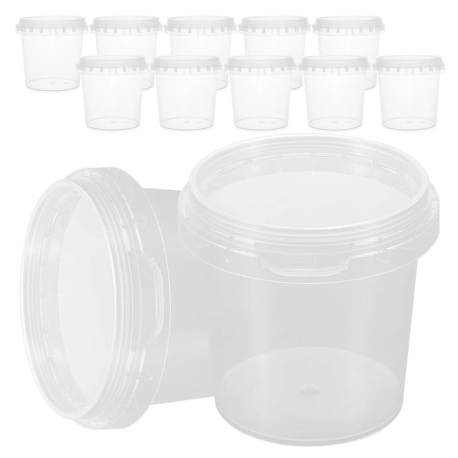 Secchio per imballaggio alimentare da 20 pezzi Contenitori in plastica rotondi trasparenti da 150 ml ermetici riutilizzabili per gelato Cupcake Dessert Muffin Drink