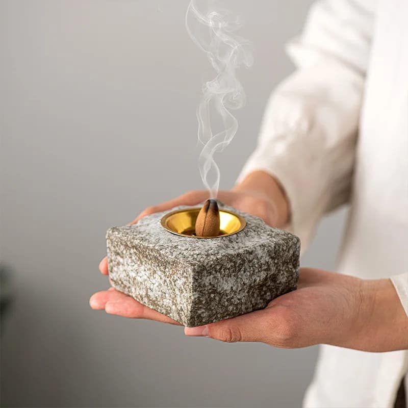 Porta incenso creativo in roccia Mini porta meditazione Zen per trucioli di legno bastoncini supporto per aromaterapia bruciatore di incenso decorazioni per la casa regalo