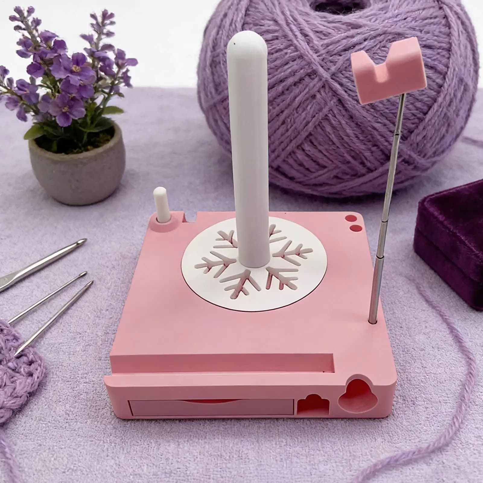 Porta-gomitoli di Filato Portatile, Accessori per Lavoro a Maglia, Supporto per Gomitoli con Cuscinetti Antiscivolo per Donne, Ragazze, Principianti, Lavoratori a Maglia e Uncinetto