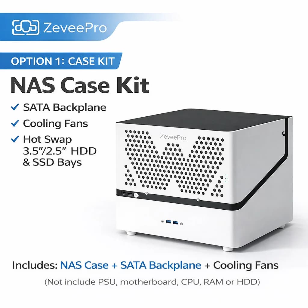 Case Server NAS MATX a 6 Bay con Hot Swap per HDD/SSD da 3.5 e 2.5 Pollici, Chassis di Archiviazione con Supporto PSU SFX, Case Server Domestico ITX