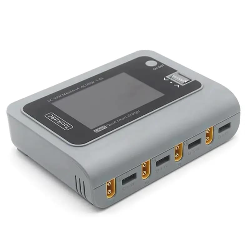 Toolkitrc Q4AC 4X50w 4 Ports XT60 With XT30 Adapters AC DC Smart IPS Clear Wide Angle Display For Lipo Battery
