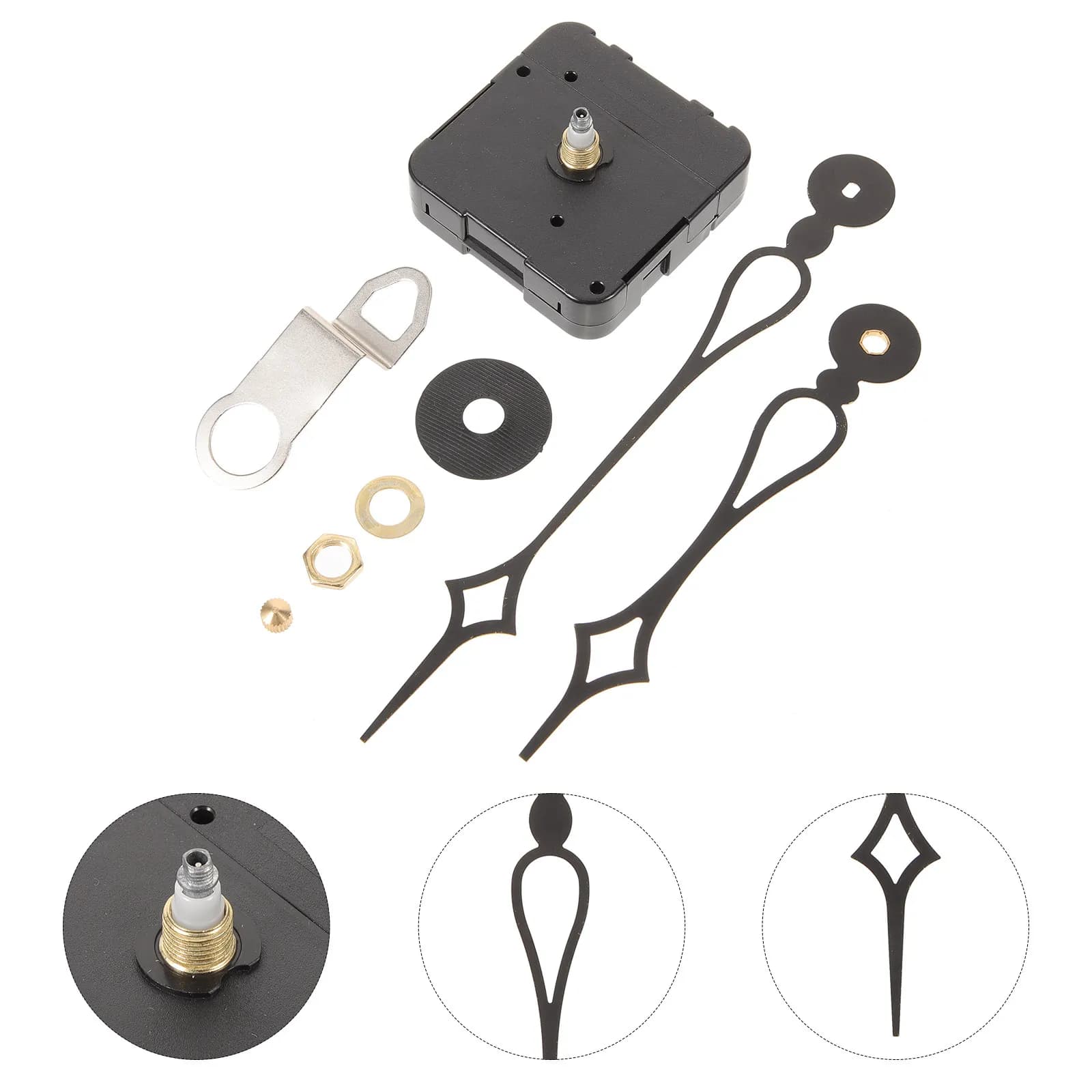 1Set Versatile Clock Movement Kit Smooth Running Lightweight Design Wall Clock Mechanism Replacement Kit for DIY Rimless Craft