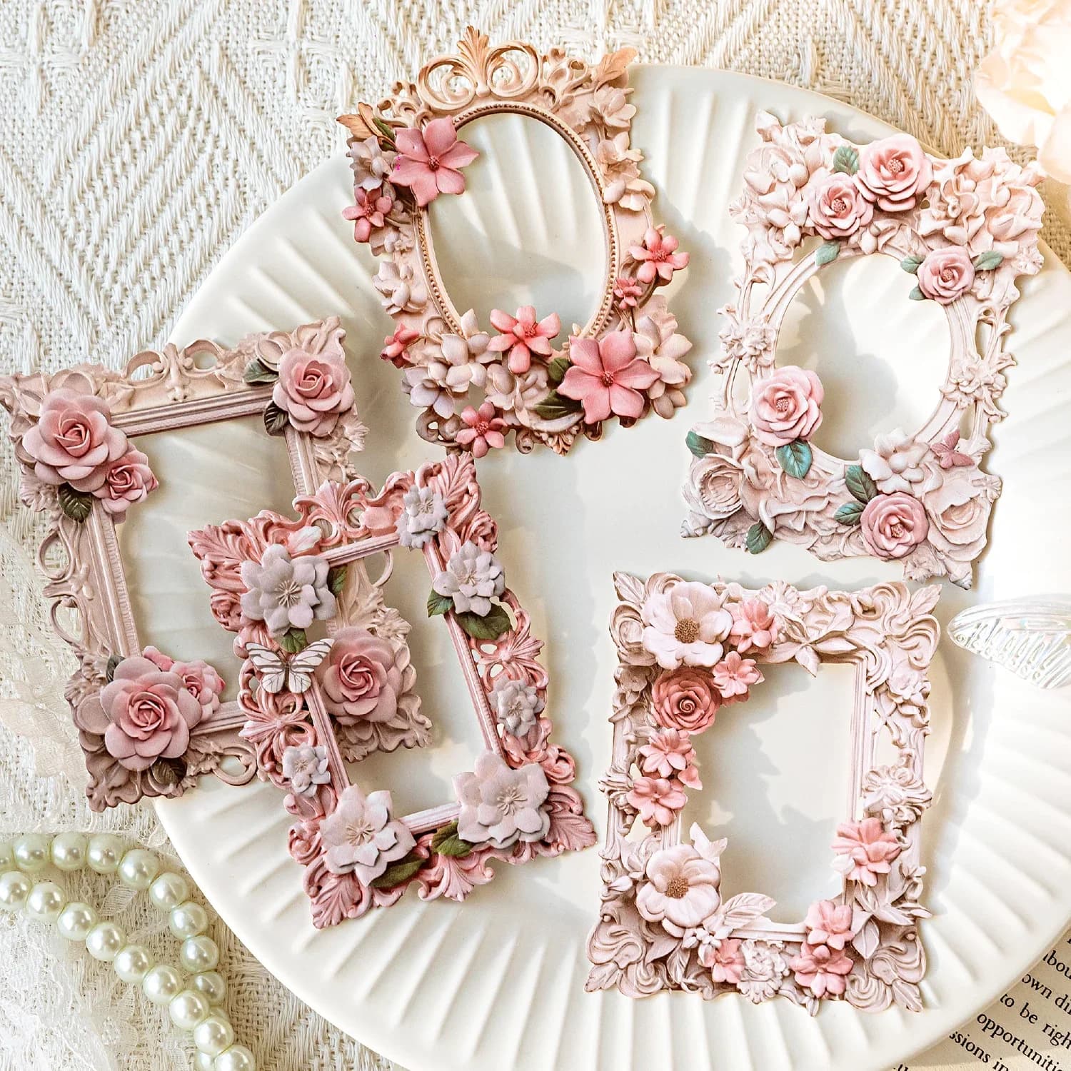Journamm 10pcs/pack Cutout Flowers Frame Collage Card Decor Junk Journal DIY Scrapbooking Aesthetic Stationery Craft Paper