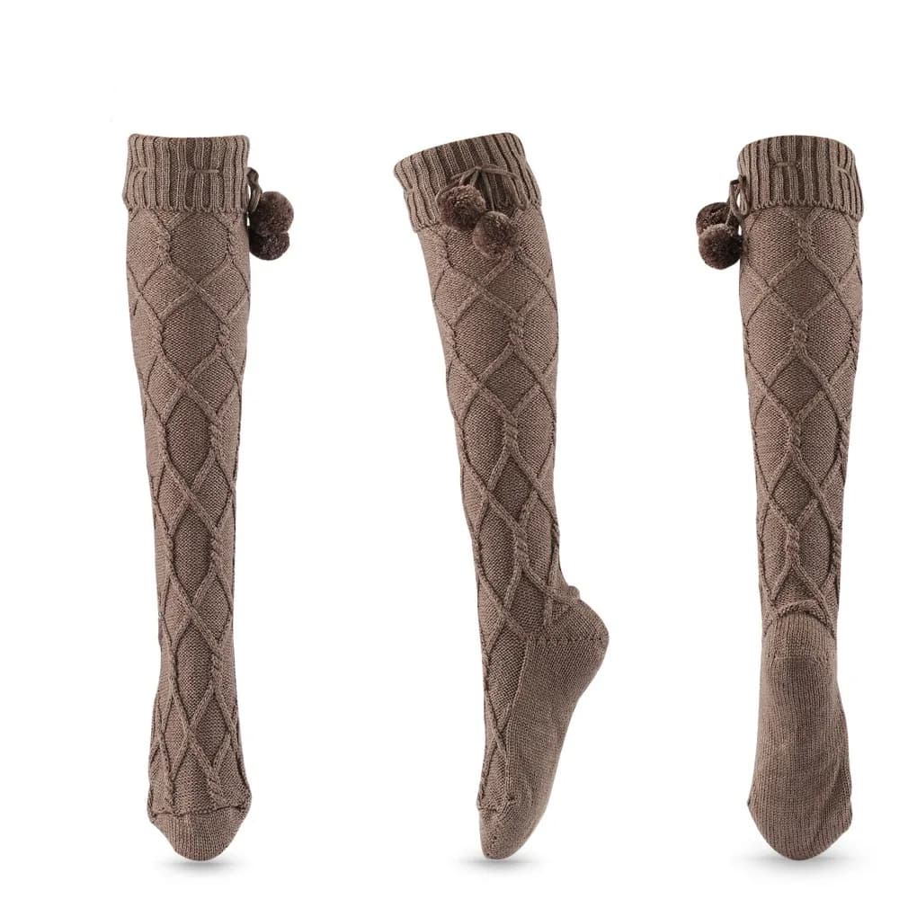 1 pair of 60 cm long Y2K socks knitted high above the knee warmmuscles warm socks in solid winter fleece for women