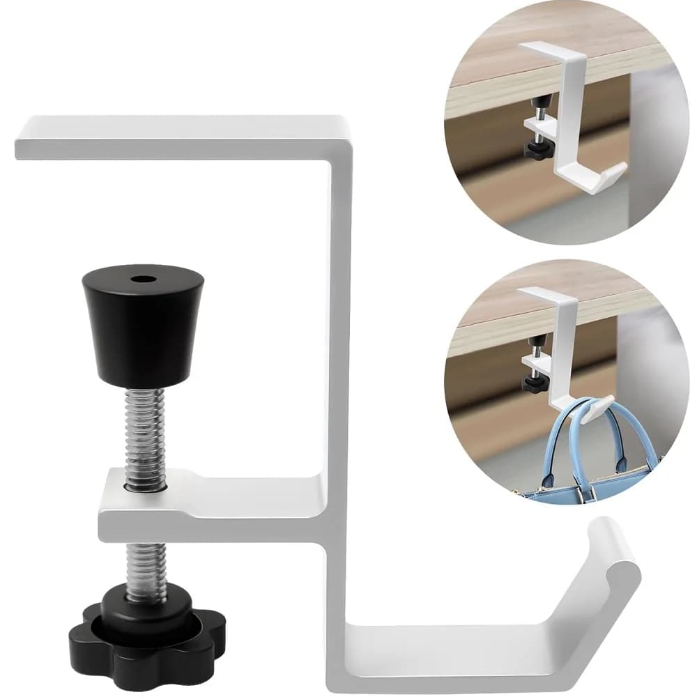 1PC Adjustable Desk Edge Hook Gaming Headset Desk Hanger Backpack Storage Hanging Hook Holder Punch-free Home Universal Hook