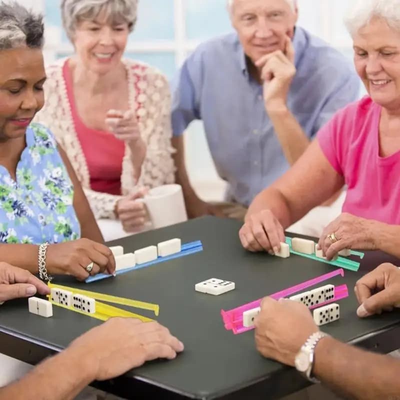 4 pezzi rack per Mahjong trasparenti con pusher Organizzatori per piastrelle in stile americano Supporto per piastrelle per