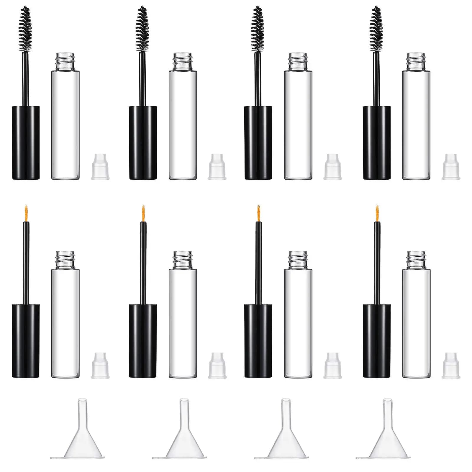 The 12-piece empty mascara tube set includes 4 bottles for cilia serum containers, 4 containers for liquid eyeliner, 4 funnels f