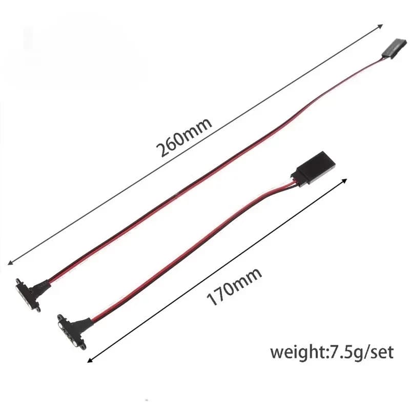 Cavo di Prolunga Magnetico JR 17+26cm con Connettore a Scatto per Auto RC, Aerei, Elicotteri, Barche e Droni