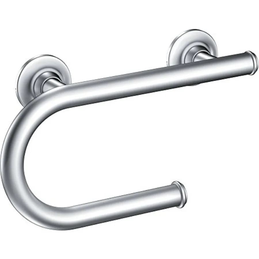 LR2352DCH Bathroom Safety 8-Inch Grab Bar with Integrated Toilet Paper Holder, Chrome