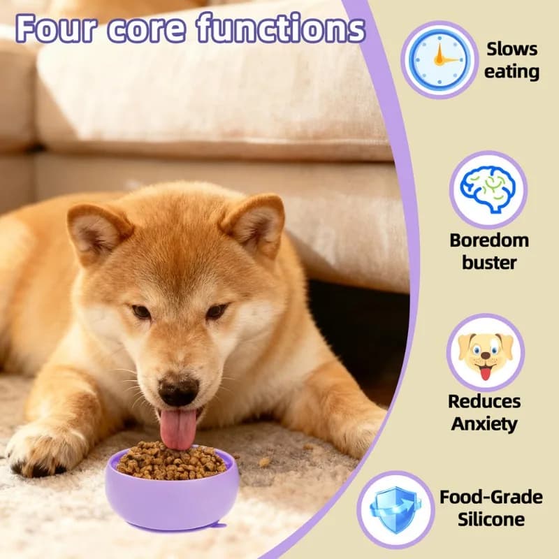 Pet Supplies Dog Feeding Bowl Non-slip Anti-knock Pet Slow Food Bowl Cat Lick Bowl Fat Food utensils dog bowl cat bowl