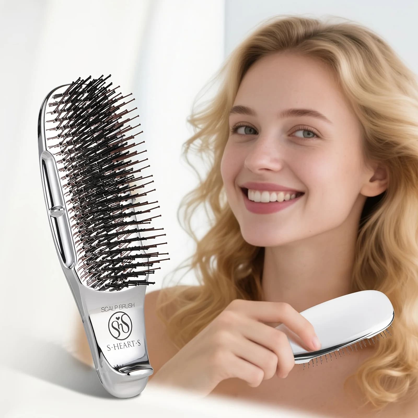 1-piece straightening comb, head meridian massage comb, scalp cleaning and care comb, dual-use for wet and dry hair, portable hairdressing comb