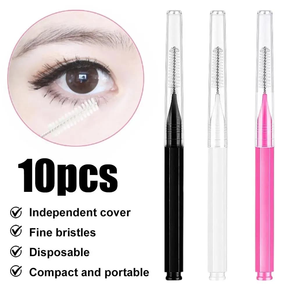 Disposable Colorful Eyelash Brushes with Hood, Mascara applicator and Eyebrow Brush, Makeup Brush Set for Eyelash Care and Eyebrow