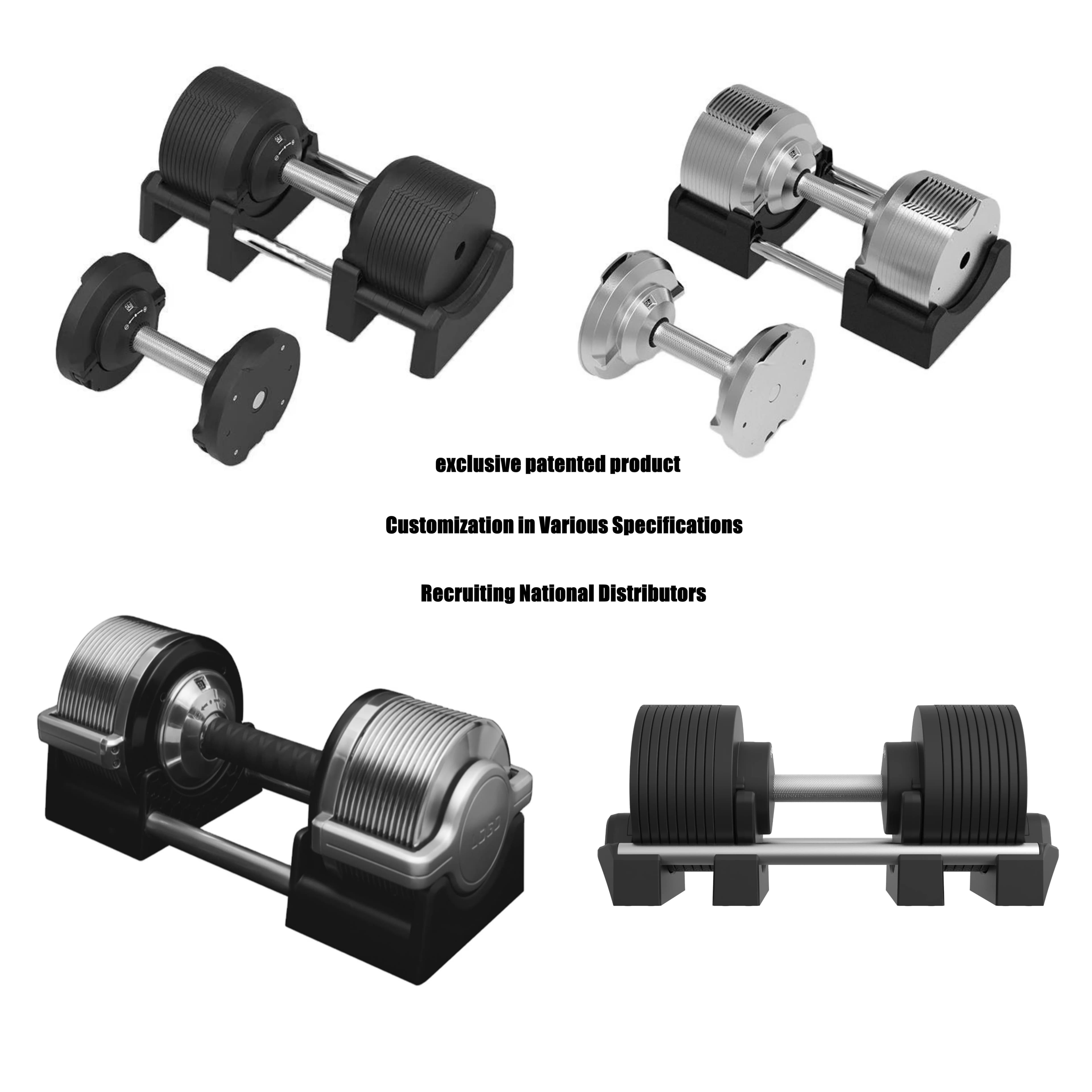 Patented JIT Stainless Steel Adjustable Dumbbells for Gym Fitness with Multiple Sizes Available 23.5/24/31.5/32/40/41.5/50KG
