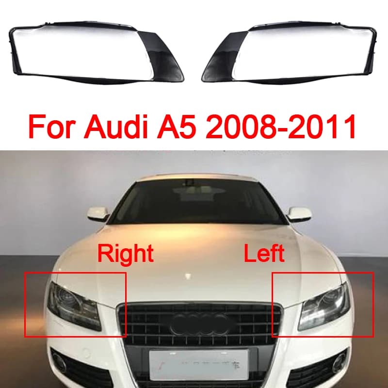 Car Headlight Cover Transparent Lampshade Glass Lens Shell Car Accessoires Replacement For Audi A5 2008 2009 2010 2011