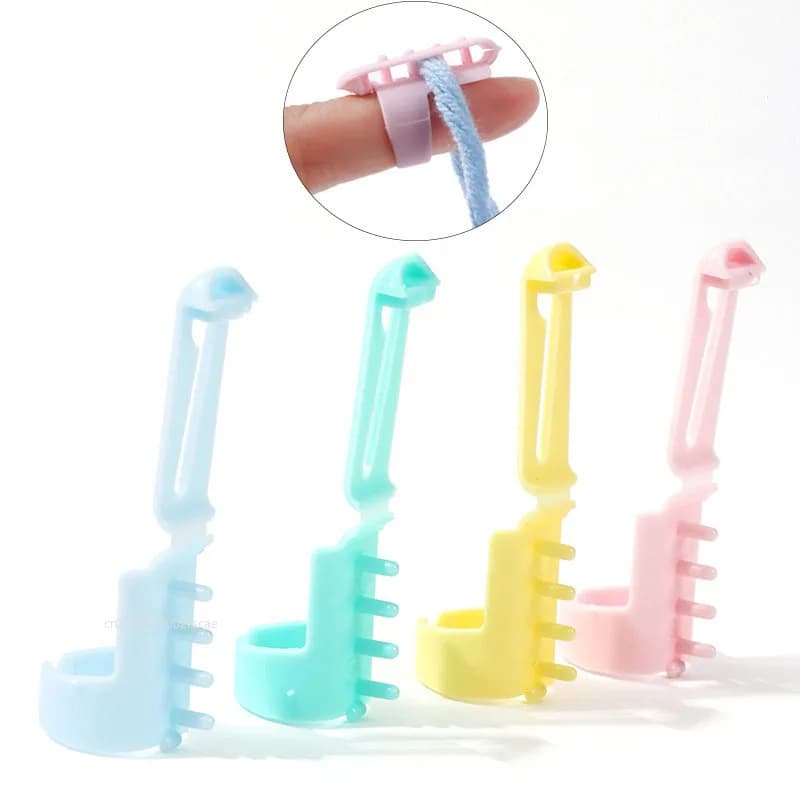 2 pezzi guida per filati porta dita per maglieria anello per ditale anello per uncinetto artigianato fai da te accessori per cucire strumento per indossare l'anello del filo aiutante