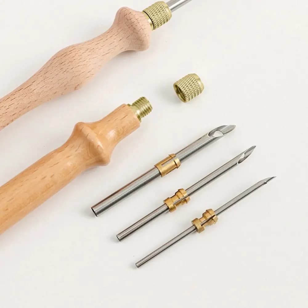 Set di aghi da punzonatura da 2,5 mm/3,5 mm/5 mm, penna per ricamo creativo fai da te con testa intercambiabile, kit professionale per punzonatura e cucito.