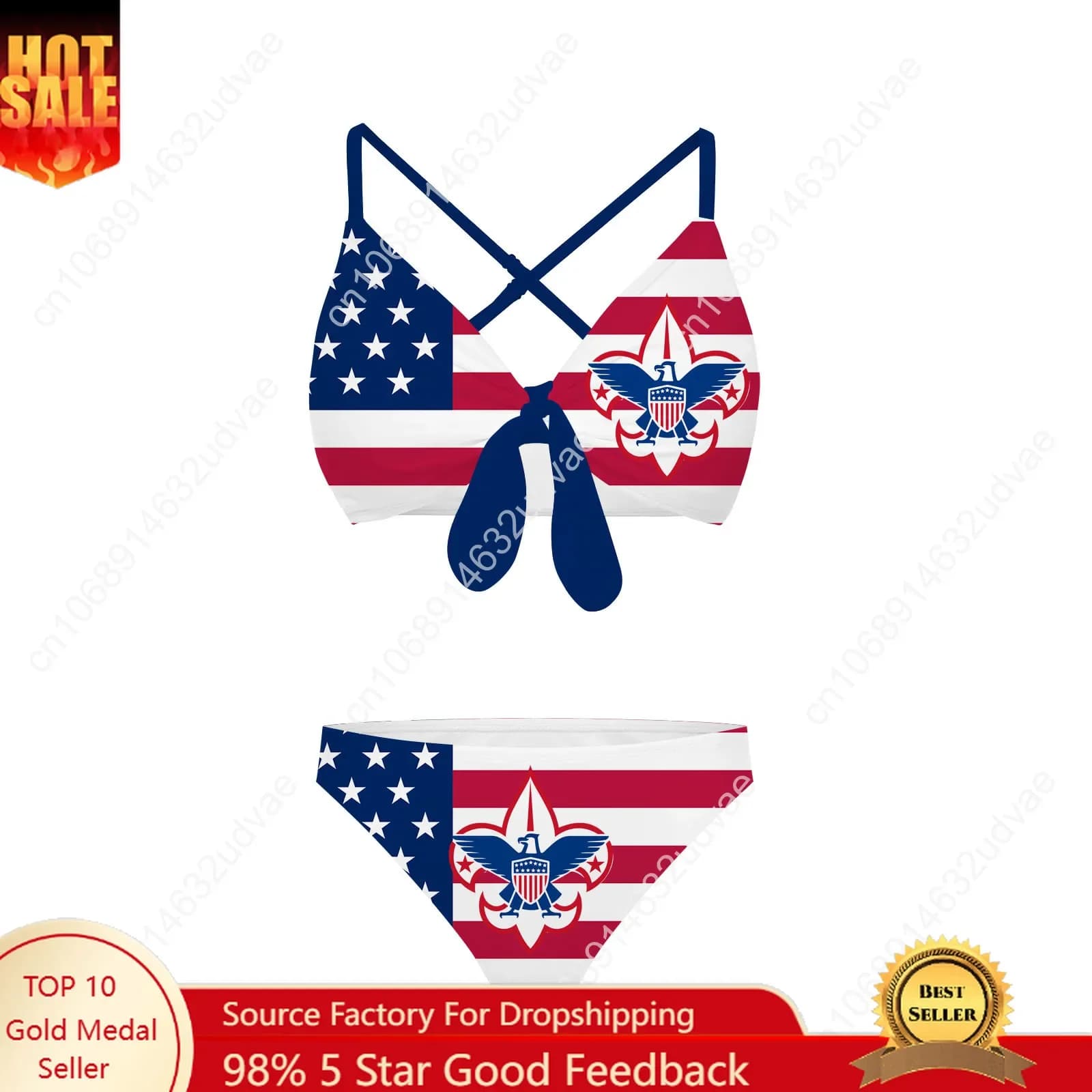 Swimwear Scouts of America with Bretelle Incrociate, Women's Custom Bikini, Swimming Pool Clothing and Customized Beach