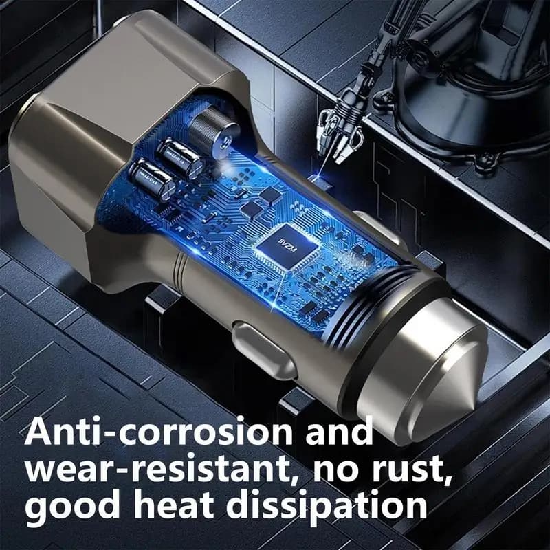 Car Charger USB C Car Adapter 30W Phone Car Charger With Safety Hammer Design USB Car Adapter Multi-Function Car Charger Adapter