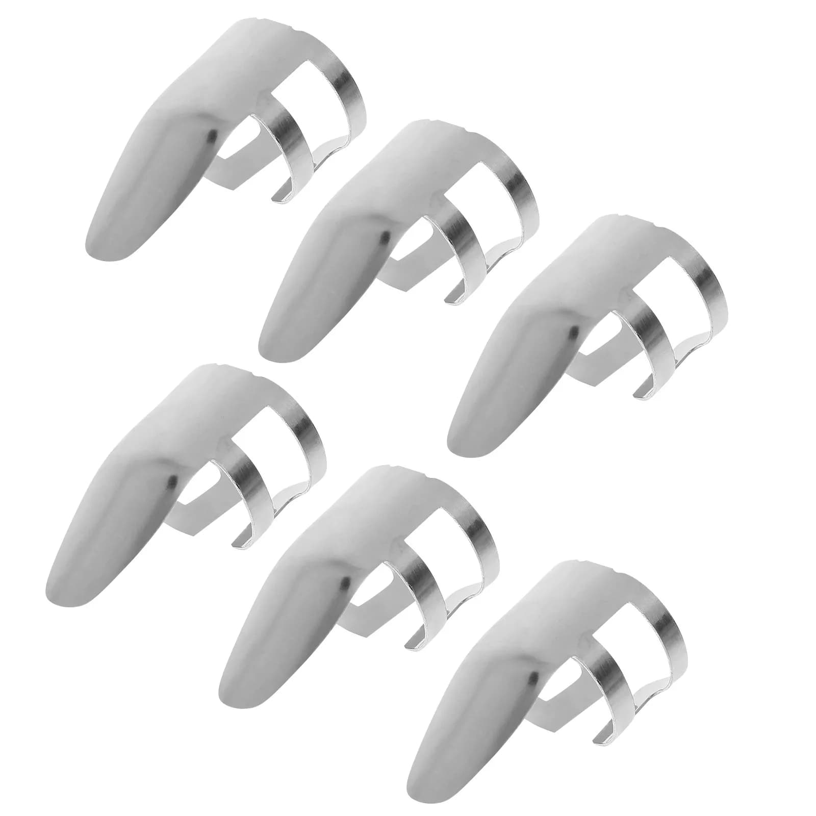 6 Pezzi Plettri per Chitarra in Acciaio Inossidabile Premium con Foro Grande, Regolabili, Comfort Fit, Protezione Dita, Accessori per Chitarra a Corde
