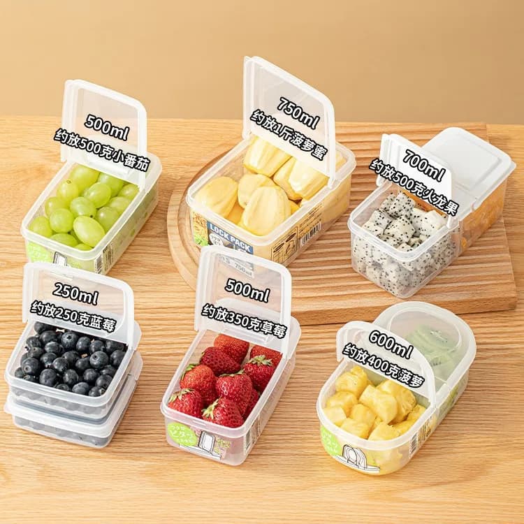 Food Grade Divided Fruit Lunch Box Flip Lid Sealed Container Portable For Students Office Outdoor Snack Storage