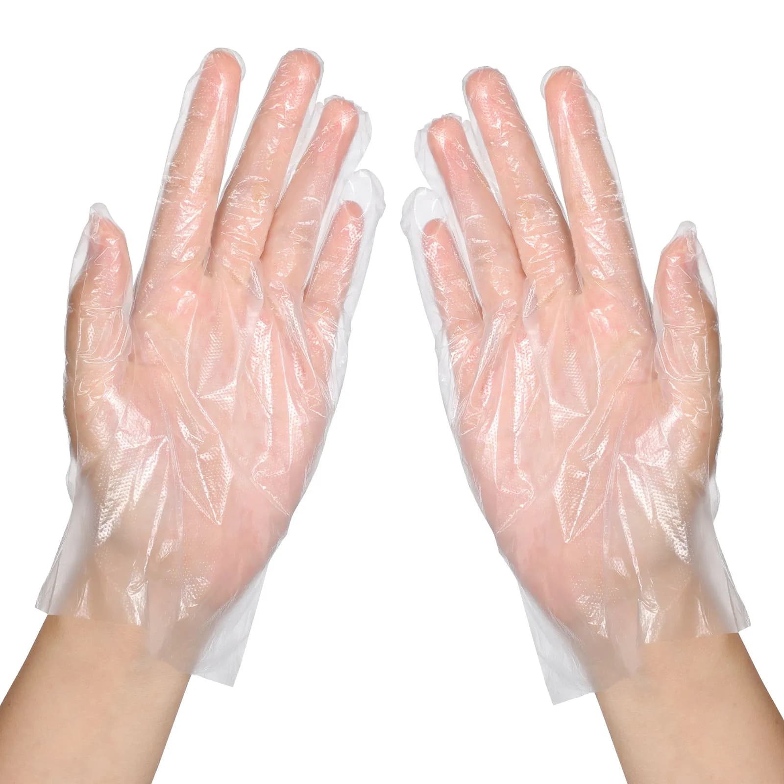 100 Pezzi Guanti in Plastica Trasparente Senza Lattice di Piccole Dimensioni per Manipolazione Alimenti 5-12 Anni