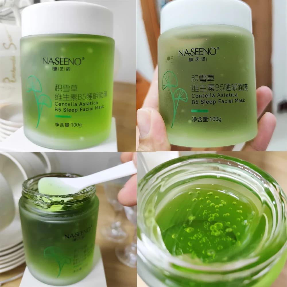 Maschera viso per il sonno Centella Asiatica B5 da 100 ml Lenitiva quotidiana per idratare e idratare, calma e bagliore istantanei, ammorbidente per la pelle