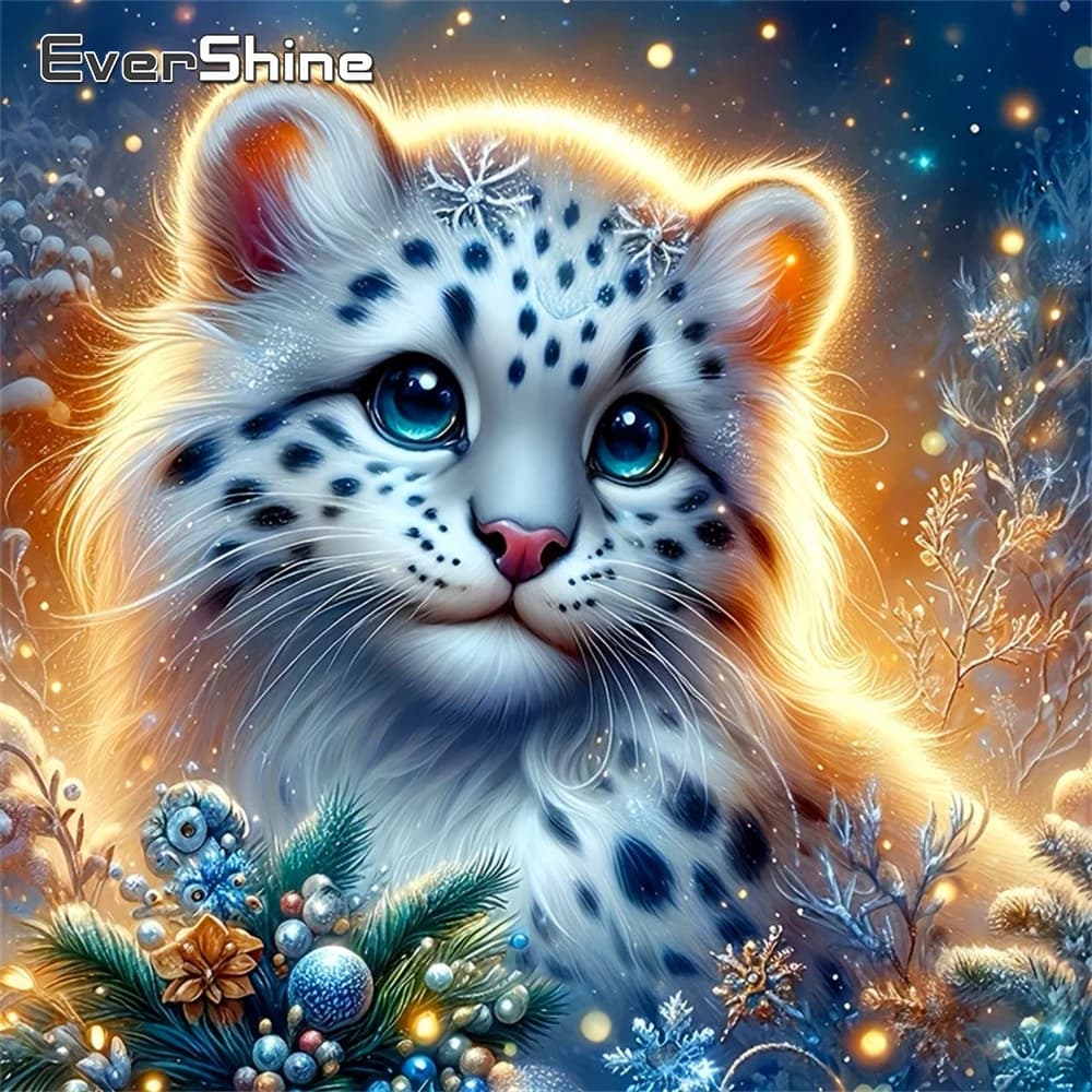 Evershine Diamond Embroidery Animal Picture Of Rhinestones Mosaic Leopard Full Drill Square Painting Acrylic Craft Supplies