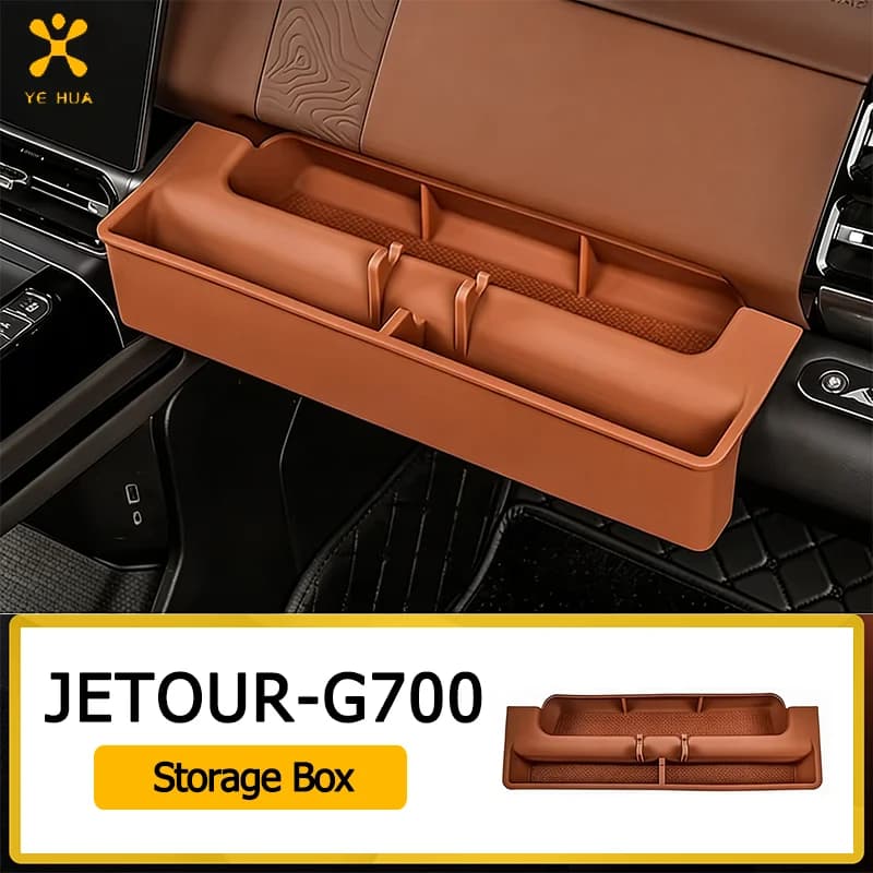 Organizer per Console Centrale Auto in Pelle per Chery Jetour Zongheng G700, Porta Telefono, Occhiali e Carte, Accessori Interni