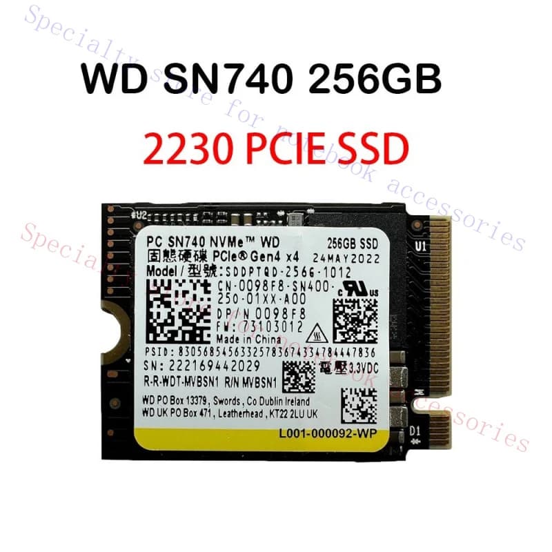 WD PC SN740 256GB M.2 2230 SSD NVMe PCIe4x4 For Steam Deck ASUS ROG Dell Laptop