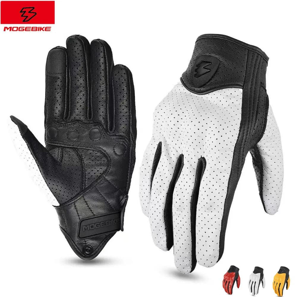 Guanti da moto con logo Lightning Metal - Guanti da equitazione premium antiscivolo e antivento per uomo donna