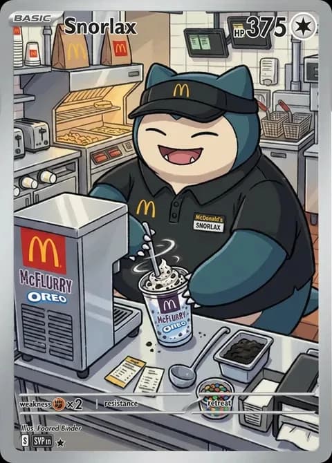 Diy Self Pokemon McDonald's Pikachu Snorlax Eevee Collect Signature Trading Card Anime Cartoon Gift