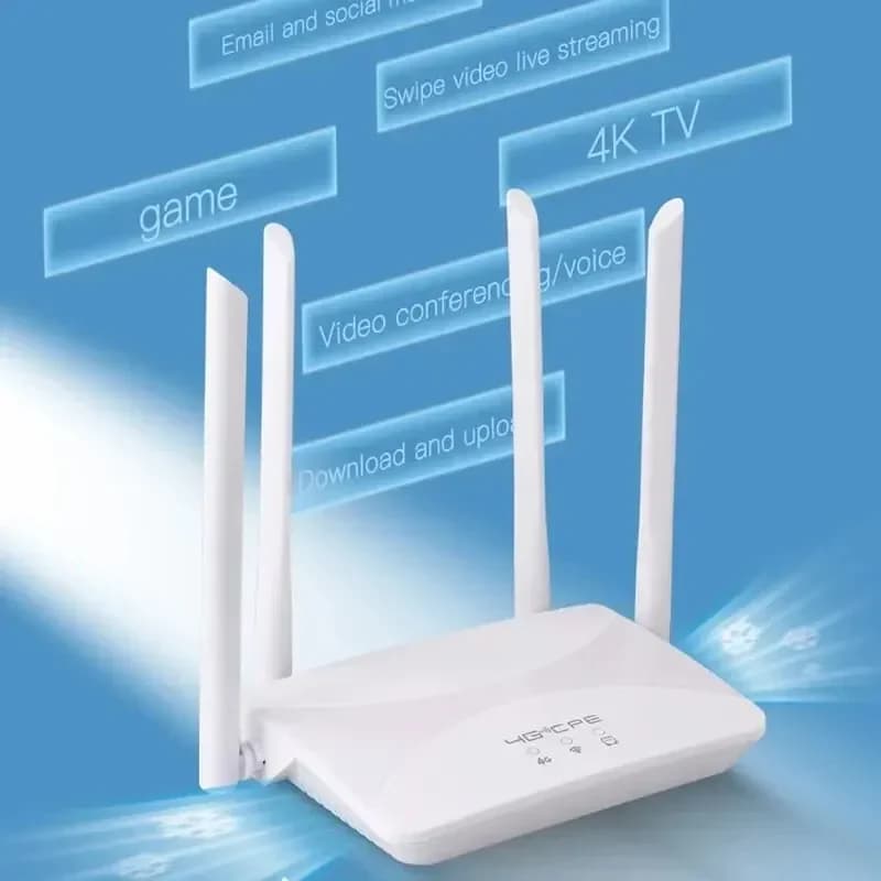 Router WiFi 4G LTE, Ripetitore WiFi 150Mbps con 4 Antenne, Amplificatore di Segnale Intelligente con Micro SIM per Casa e Ufficio